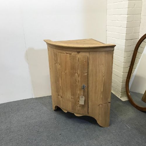 Danish Bow Front Wall Hanging Corner Cupboard C.1850