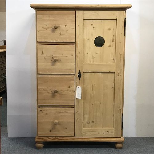 Old Pine Larder Cupboard with 4 Drawers
