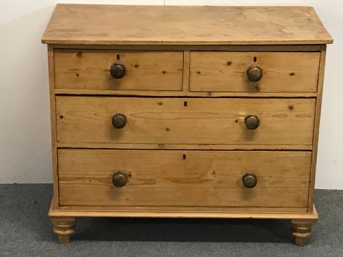 fig 1. Rustic Old English Pine Chest of Drawers