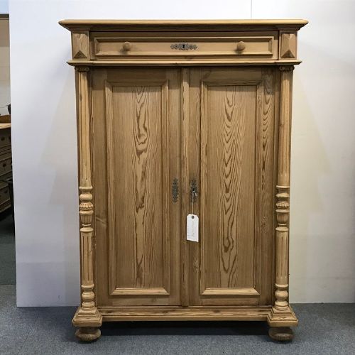 Antique Pine Linen Cupboard with Medicinetop Drawer