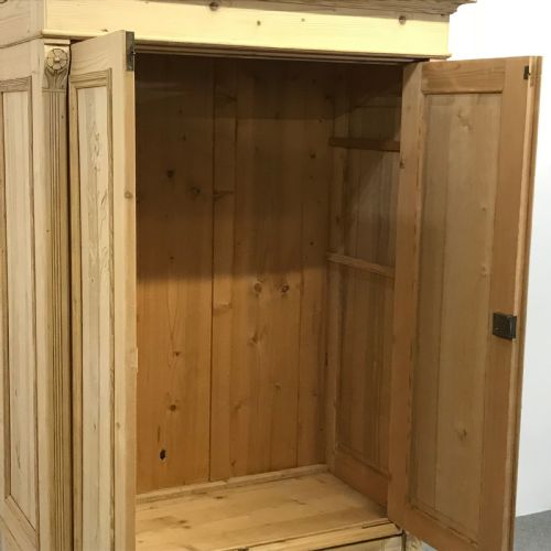 fig 1. Small & Deep Double Door Antique Pine Wardrobe