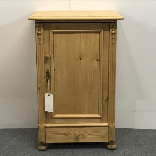 Antique Pine Bedside Book & Lamp Cupboard