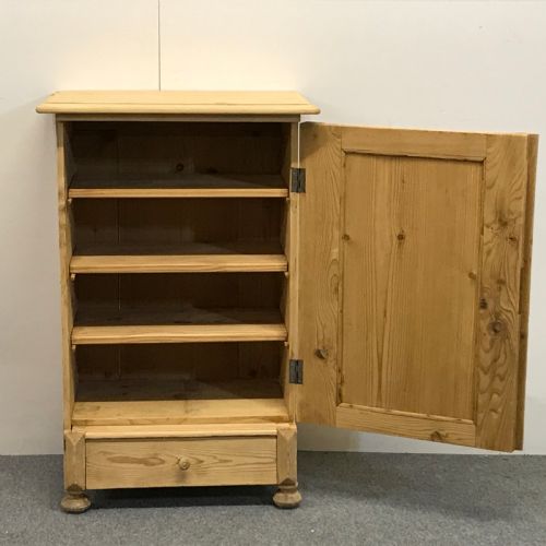 fig 1. Antique Pine Bedside Book & Lamp Cupboard