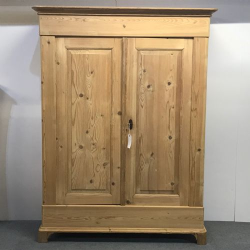 Large Antique Pine Double Wardrobe