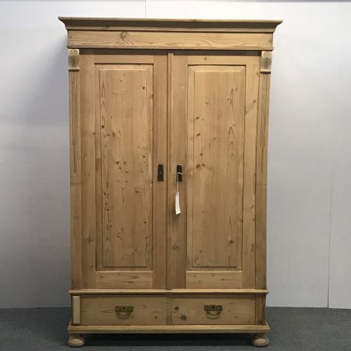 Small & Deep Antique Pine Wardrobe Which Dismantles
