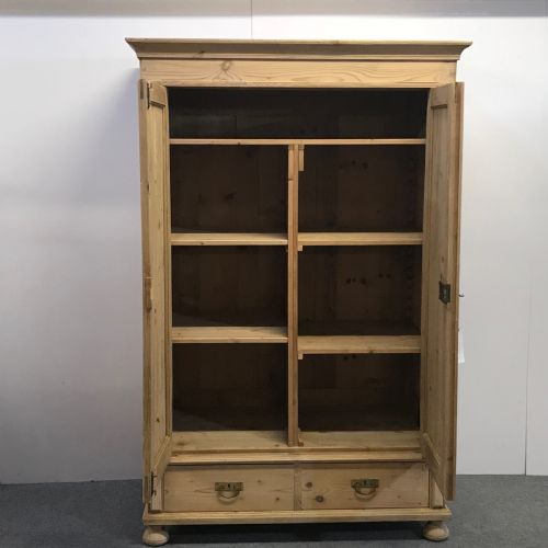 fig 1. Small & Deep Antique Pine Wardrobe which Dismantles