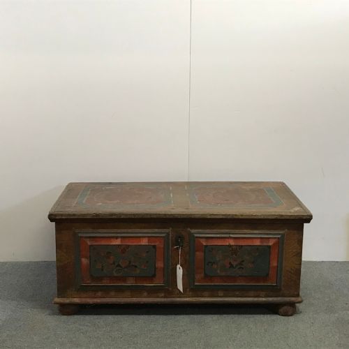 Early 19th Century Painted Pine Marriage Chest C.1811