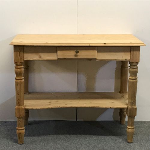 Antique Pine Console Table with Pot Board