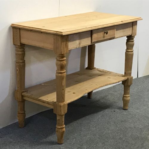 fig 1. Antique Pine Console Table with Pot Board