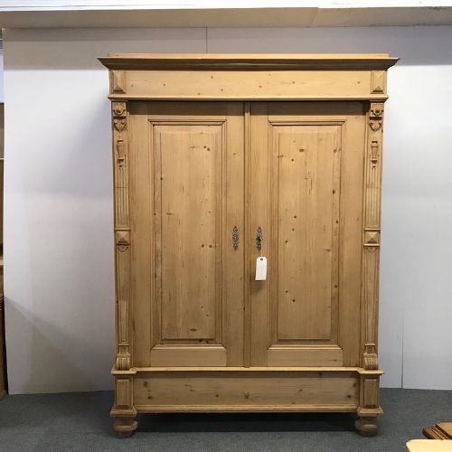 Deep Double Antique Pine Wardrobe Which Dismantles