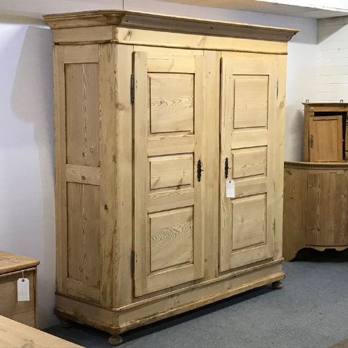 fig 1. VERY LARGE ANTIQUE PINE FRENCH WARDROBE WHICH DISMANTLES