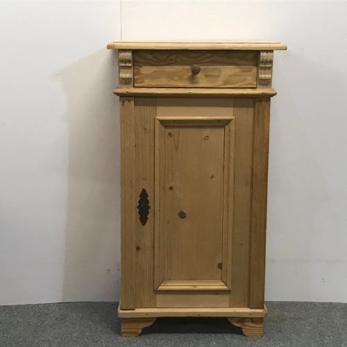 Small & Shallow Antique Pine Bedside Cupboard