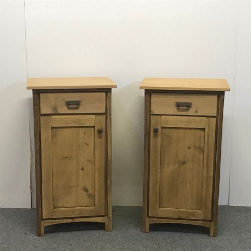 Pair of Antique Pine Bedside Pot Cupboards