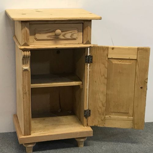 fig 1. SMALL OLD PINE BEDSIDE CUPBOARD