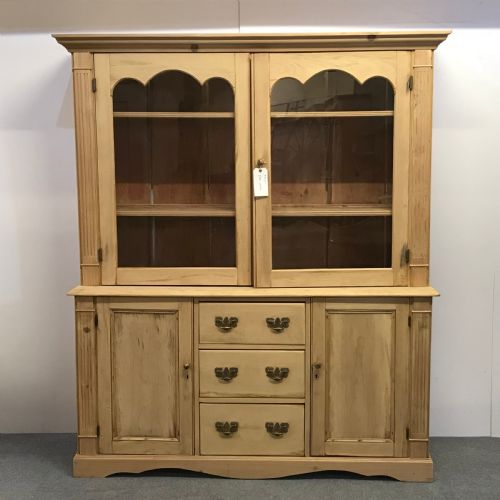 Large Victorian Pine Glazed Dresser