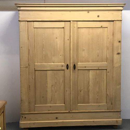 Very Large 19th Century Double Pine Wardrobe