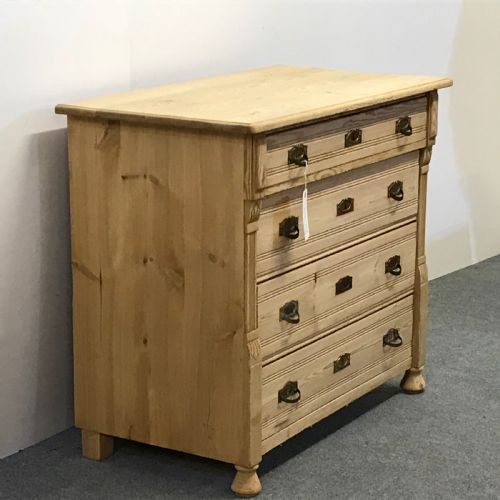 fig 1. ANTIQUE CONTINENTAL PINE CHEST OF DRAWERS