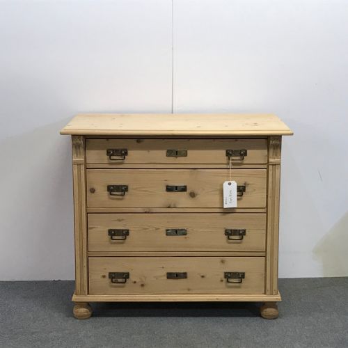 Antique Continental Pine Chest of 4 Drawers