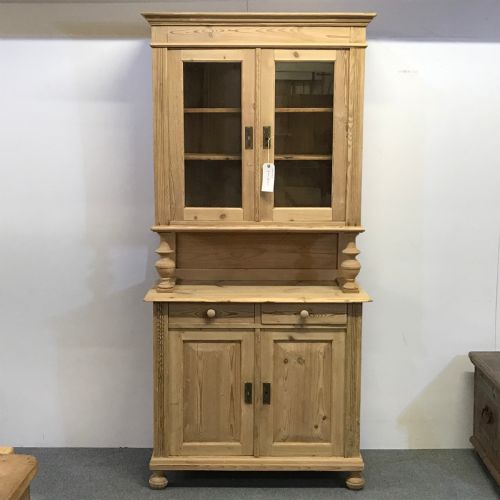 Tall & Slender Old Pine Display Dresser C.1910