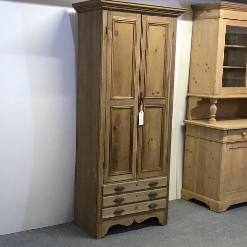 fig 1. EDWARDIAN PINE AND SATINWOOD TALLBOY