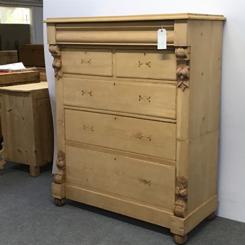 fig 2. VERY LARGE GRAND ANTIQUE PINE SCOTTISH CHEST OF DRAWERS