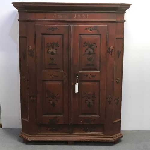 Beautiful Very Old Painted Armoire C.1851 - (Dismantles)