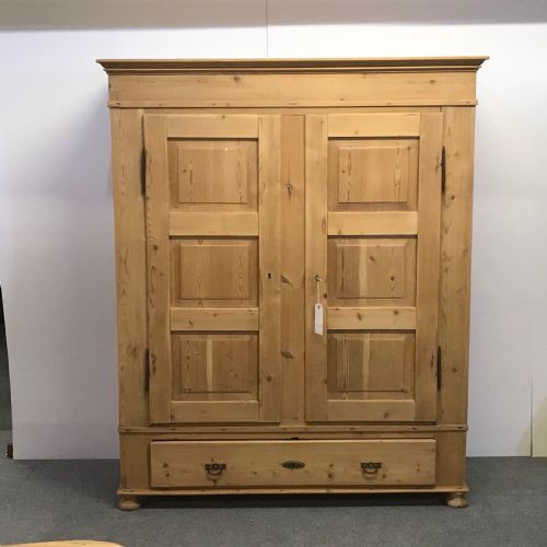 Large Double Old Danish Pine Wardrobe