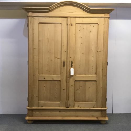 Tall Antique Double Wardrobe with Arched Top (Dismantles)