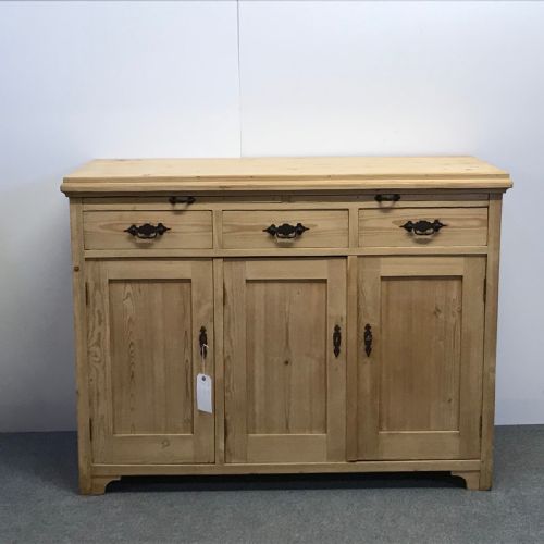 Tall Antique Pine Kitchen Sideboard