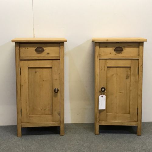 Pair of 1920'S Old Pine  Bedside Cupboards