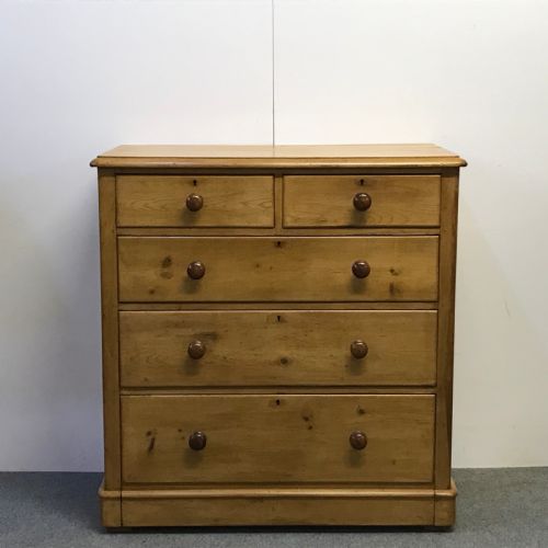 Polished Victorian Pine Chest of Drawers