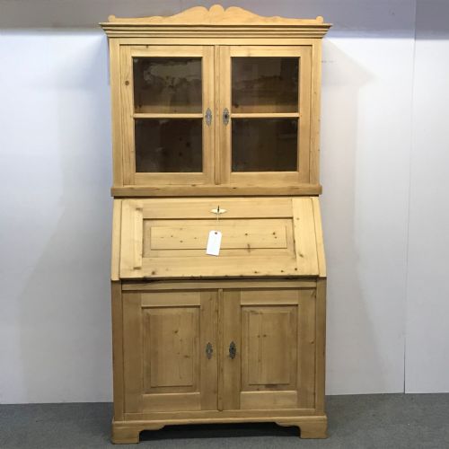 Antique Pine Bureau Bookcase