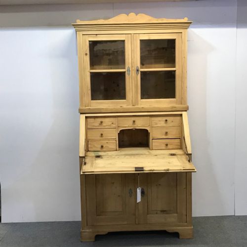fig 1. Antique Pine Bureau Bookcase