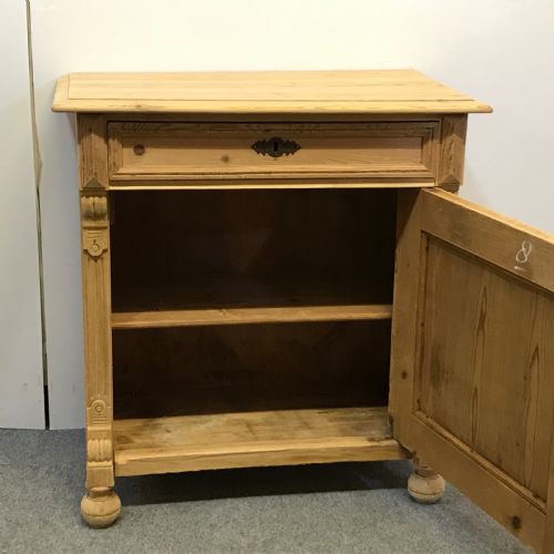 fig 1. OLD PINE BEDSIDE CUPBOARD