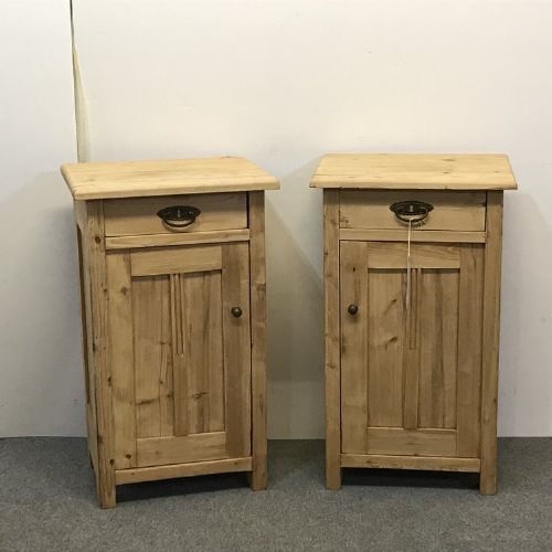Pair of Slender Antique Pine Pot Cupboards