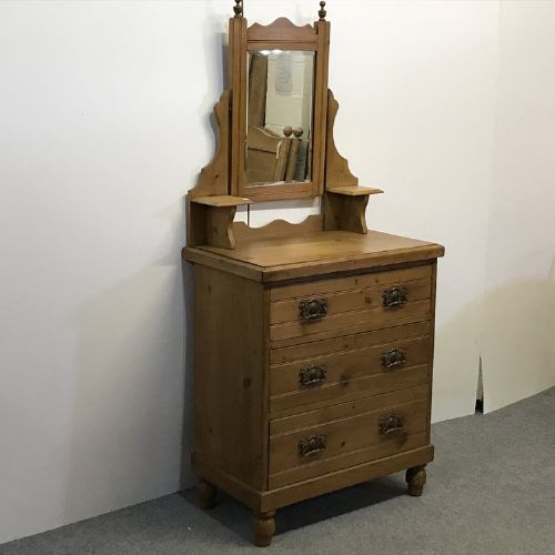 Narrow Edwardian Pine Bedroom Dressing Chest