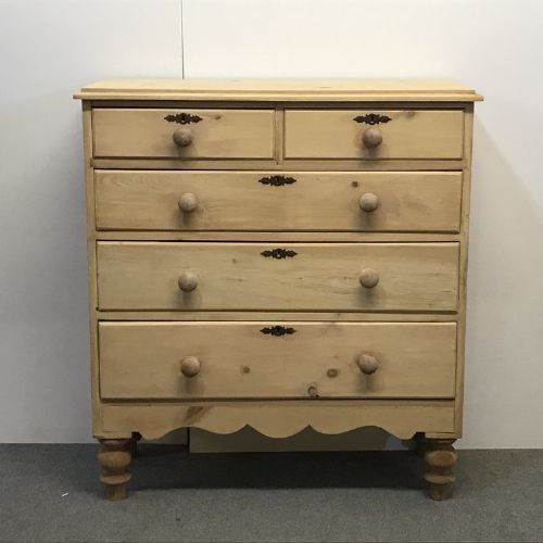 Tall Victorian Scottish Pine Chest of Drawers