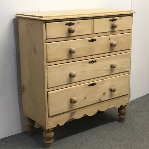 fig 1. TALL VICTORIAN SCOTTISH PINE CHEST OF DRAWERS