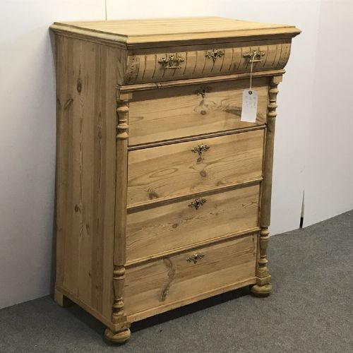fig 1. ANTIQUE DANISH PINE TALLBOY