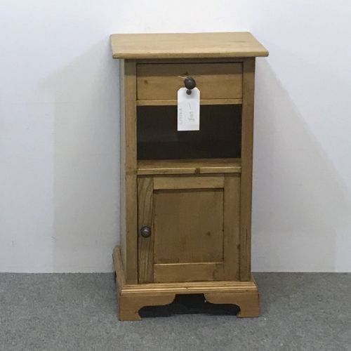 Antique Polished English Pine Bedside Cupboard