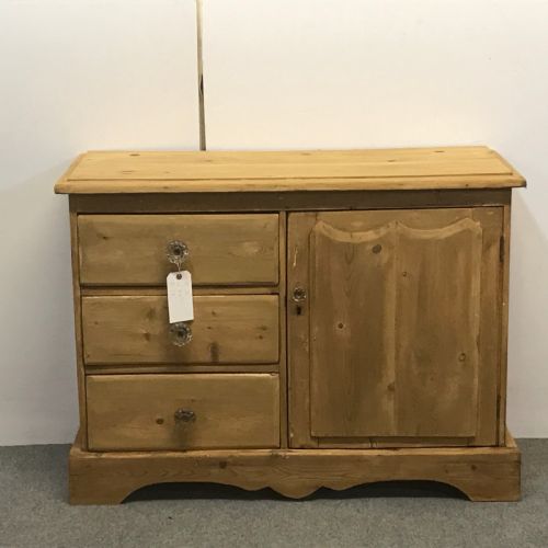 Small Old English Rustic Pine Sideboard