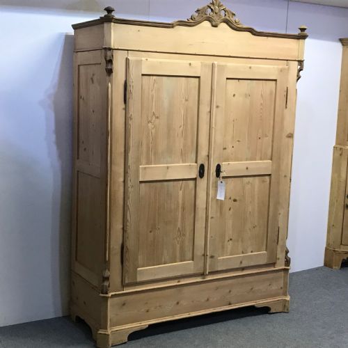 fig 1. LARGE ANTIQUE CONTINENTAL PINE DOUBLE WARDROBE