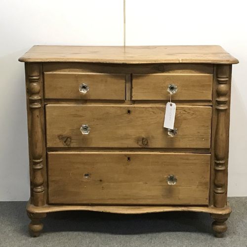 Small Old Rustic Pine Chest of Drawers