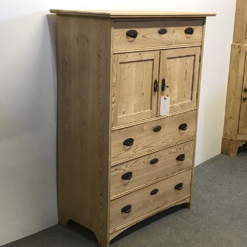 fig 1. ANTIQUE PINE OFFICE BANK OF DRAWERS