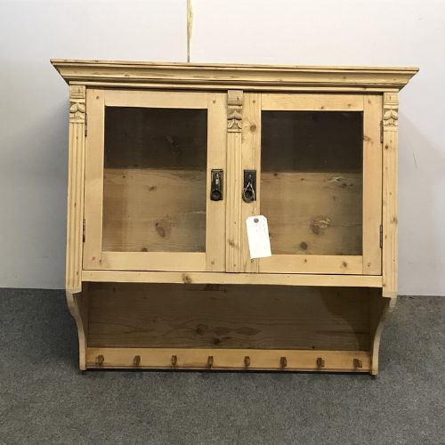 Glazed Antique Pine Wall Hanging Farmhouse Cupboard
