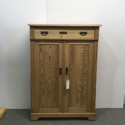 fig 1. TALL SLIM ANTIQUE PINE CUPBOARD WITH TOP DRAWER