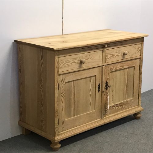 fig 1. ANTIQUE PINE COUNTRY KITCHEN CUPBOARD WITH PULL OUT BREADBOARD