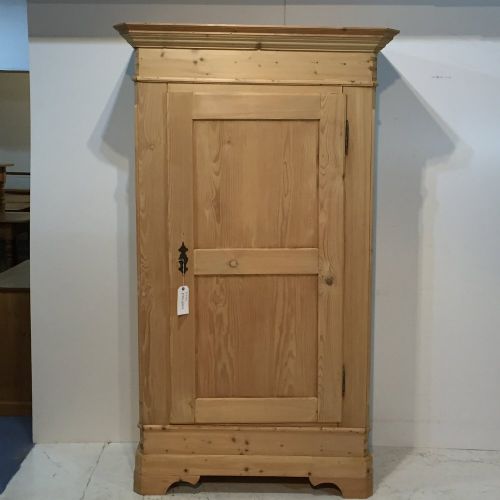 Tall Single French Antique Pine Wardrobe (Dismantles)