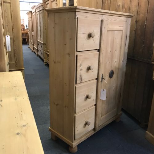 fig 1. ANTIQUE PINE FOOD LARDER CUPBOARD