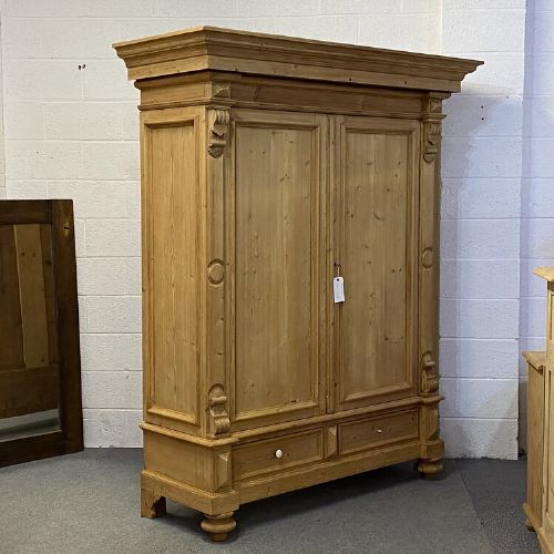fig 1. VERY LARGE ANTIQUE PINE HALL CUPBOARD (DISMANTLES)